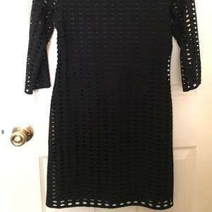 Holey black express mini dress